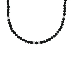 Halsketting voor mannen, roestvrij staal, agaat