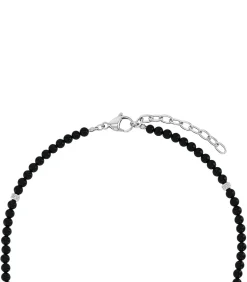 Halsketting voor mannen, roestvrij staal, agaat