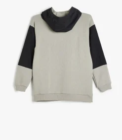 Halve ritssluiting met capuchon Met gebruik van twee verschillende stoffen Sweatshirt