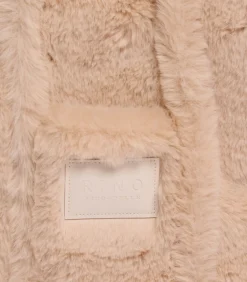 Handtas van imitatiebont Licht beige OS