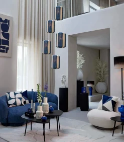 Hanglamp Kozana - Donkerblauw - Ø36cm