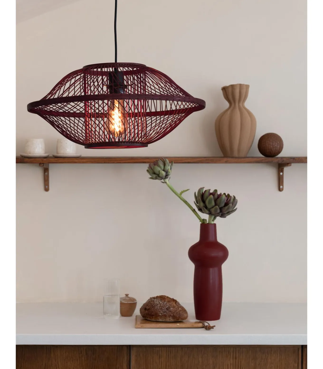 Hanglamp Maui - Bordeaux - Ø50cm