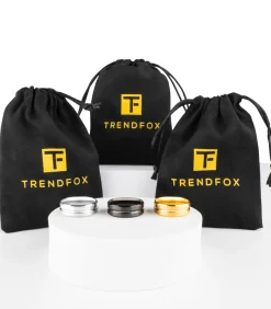 Heren Ring met Gegraveerde Streep - Goud Kleurig - Staal