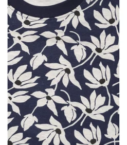 Herenblauw t-shirt met bloemenprint