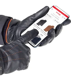 Herenhandschoenen in gerecycled fleece Zwart