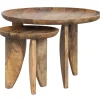 High Heels Bijzettafels - Mangohout - Naturel - Set van 2