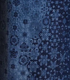 High waist printed flare jeans in biologisch katoen