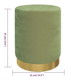 Hocker met opbergruimte rond fluweel 31 x 37 cm mosterdgroen