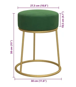 Hocker rond fluweel groen