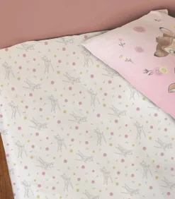 Hoeslaken bedrukt 100% katoen, DISNEY HOME BAMBI FLOWERS