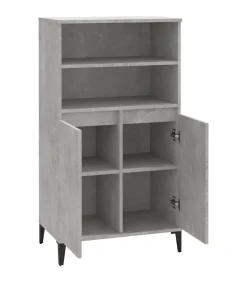 Hoge kast 60x36x110 cm bewerkt hout betongrijs