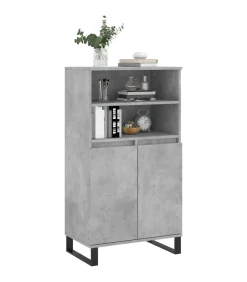 Hoge kast 60x36x110 cm bewerkt hout betongrijs