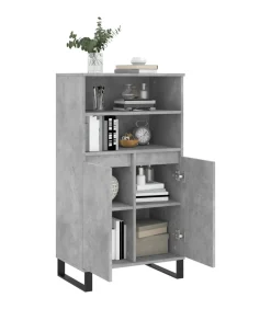 Hoge kast 60x36x110 cm bewerkt hout betongrijs