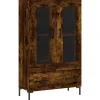 Hoge kast 69,5x31x115 cm bewerkt hout gerookt eikenkleurig