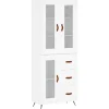 Hoge kast 69,5x34x180 cm bewerkt hout wit