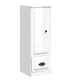 Hoge kast 36x35,5x103,5 cm bewerkt hout hoogglans wit