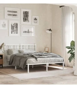 Hoofdbord 137 cm metaal wit