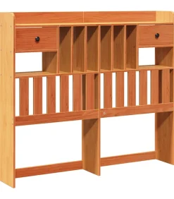 Hoofdbord met opbergruimte 120 cm massief grenenhout wasbruin