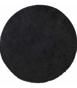 Hoogpolig vloerkleed NAVARRA 240x240 cm polyester zwart