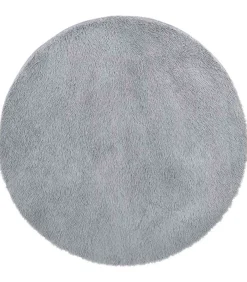 Hoogpolig vloerkleed NAVARRA 160x160 cm polyester lichtgrijs