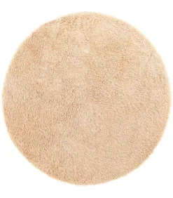 Hoogpolig vloerkleed NAVARRA 100x100 cm polyester beige