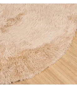 Hoogpolig vloerkleed NAVARRA 100x100 cm polyester beige