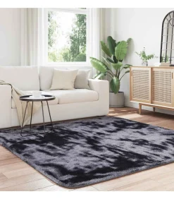 Hoogpolig vloerkleed NAVARRA 200x200 cm polyester donkergrijs