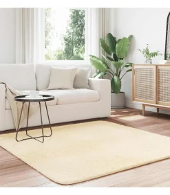 Hoogpolig vloerkleed NAVARRA 160x160 cm polyester crèmekleurig