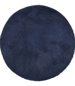 Hoogpolig vloerkleed NAVARRA 160x160 cm polyester marineblauw
