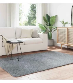 Hoogpolig vloerkleed NAVARRA 130x200 cm polyester lichtgrijs