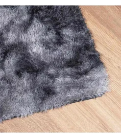 Hoogpolig vloerkleed NAVARRA 120x170 cm polyester donkergrijs