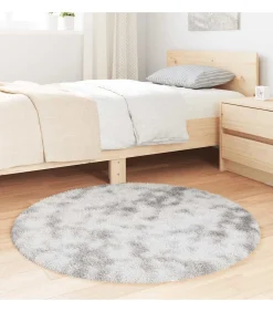 Hoogpolig vloerkleed NAVARRA 100x100 cm polyester zilvergrijs