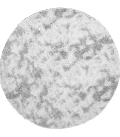 Hoogpolig vloerkleed NAVARRA 240x240 cm polyester zilvergrijs