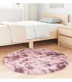 Hoogpolig vloerkleed NAVARRA 100x100 cm polyester stoffig roze