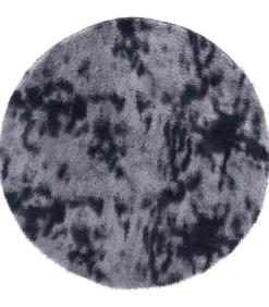 Hoogpolig vloerkleed NAVARRA 100x100 cm polyester donkergrijs