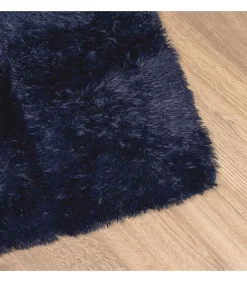Hoogpolig vloerkleed NAVARRA 240x340 cm polyester marineblauw