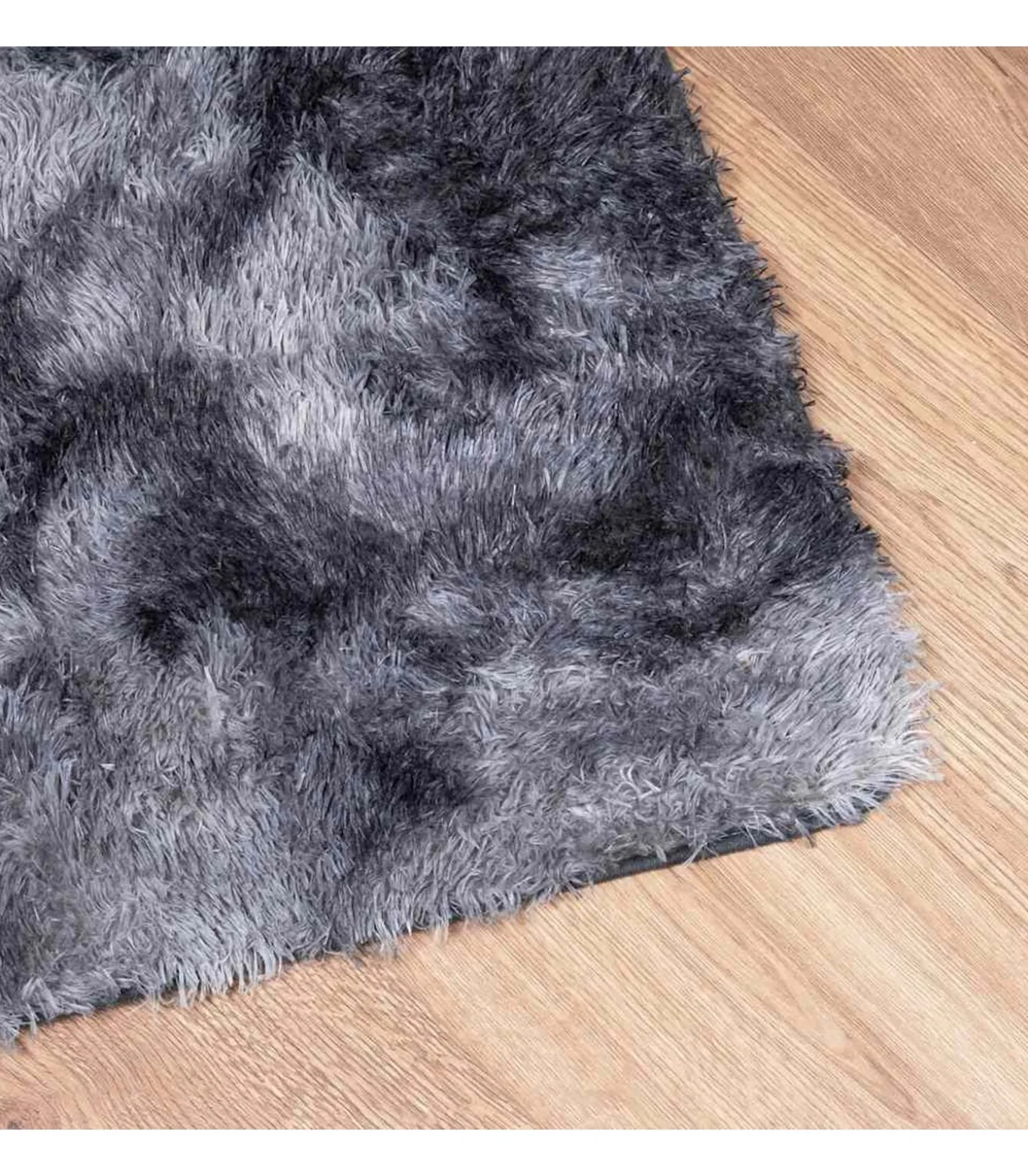 Hoogpolig vloerkleed NAVARRA 200x290 cm polyester donkergrijs