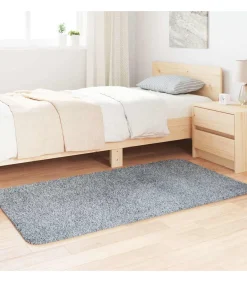 Hoogpolig vloerkleed NAVARRA 80x150 cm polyester lichtgrijs