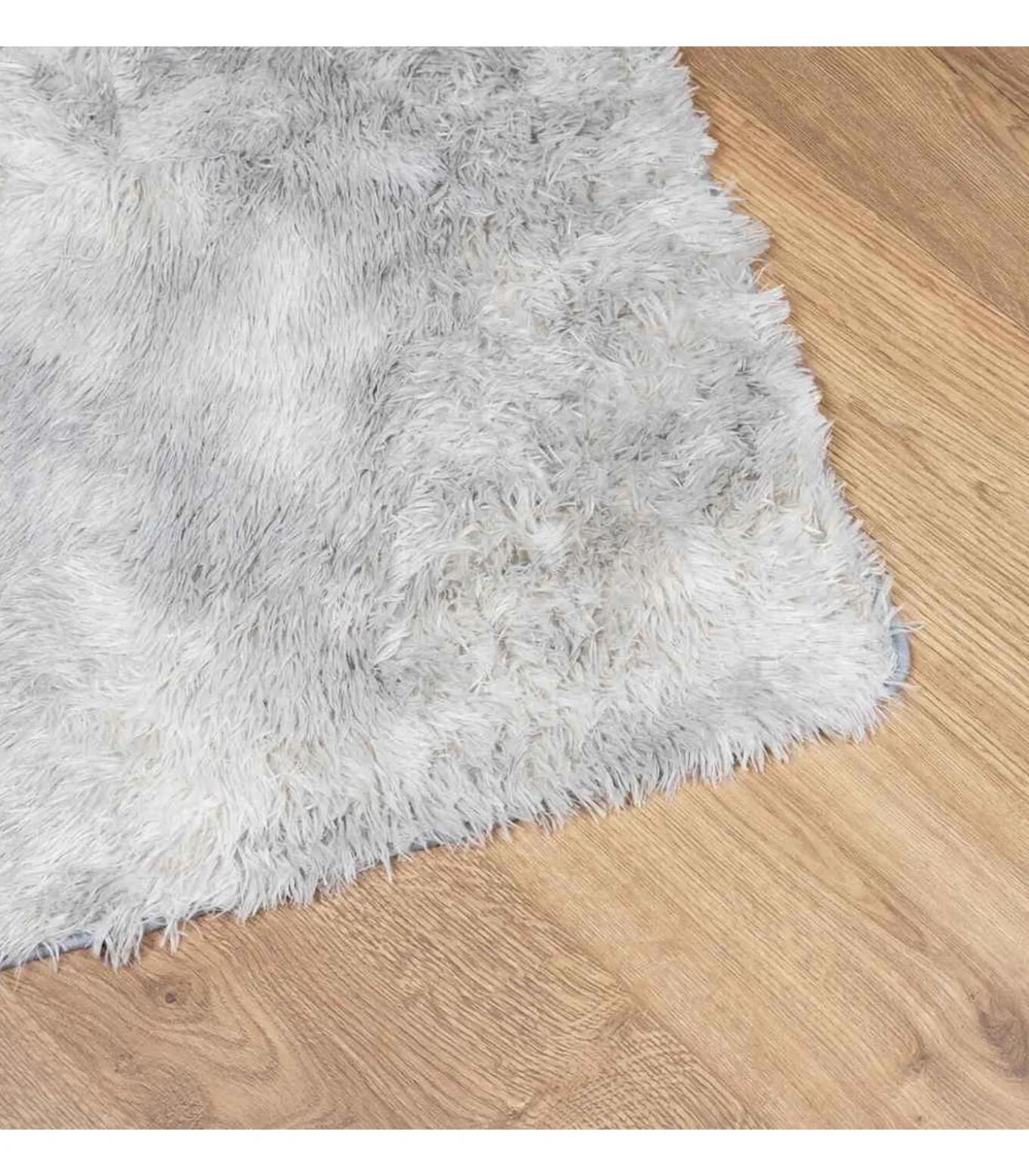 Hoogpolig vloerkleed NAVARRA 80x150 cm polyester zilvergrijs