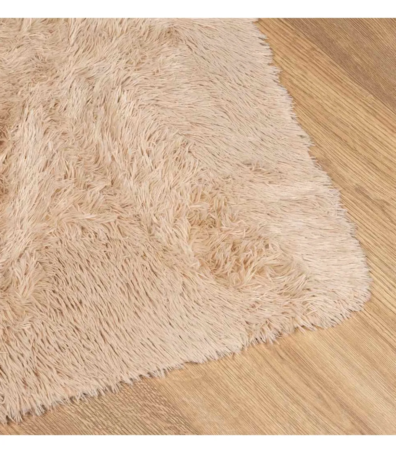Hoogpolig vloerkleed NAVARRA 200x200 cm polyester beige