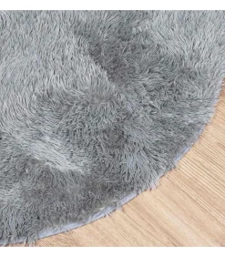 Hoogpolig vloerkleed NAVARRA 200x200 cm polyester lichtgrijs