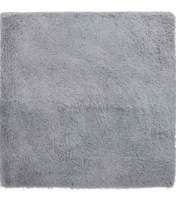 Hoogpolig vloerkleed NAVARRA 120x120 cm polyester lichtgrijs