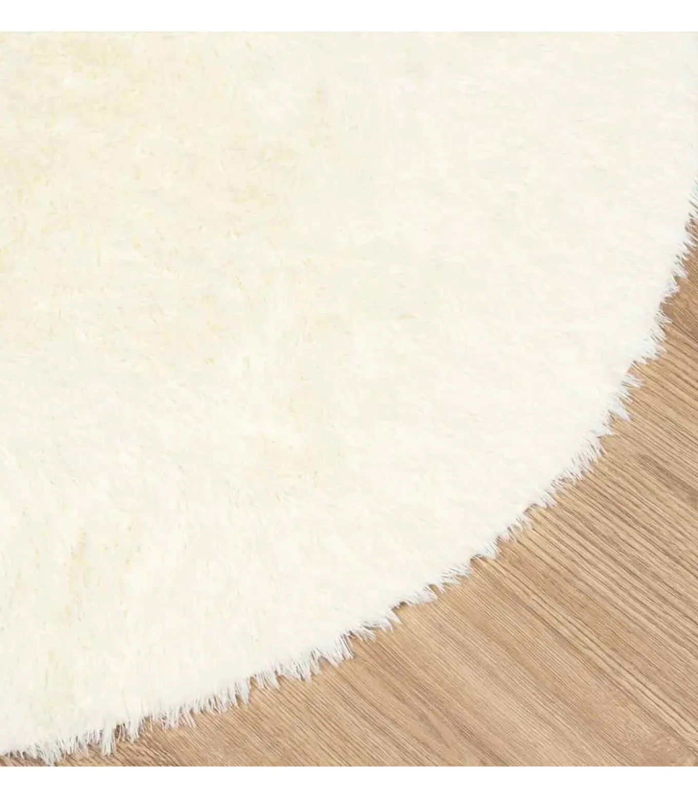 Hoogpolig vloerkleed NAVARRA 100x100 cm polyester crèmekleurig