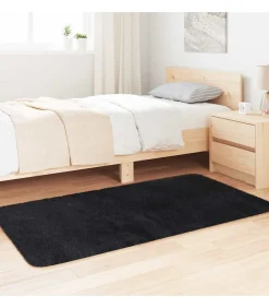 Hoogpolig vloerkleed NAVARRA 80x150 cm polyester zwart