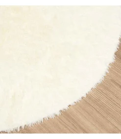 Hoogpolig vloerkleed NAVARRA 240x240 cm polyester crèmekleurig