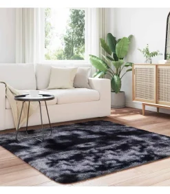 Hoogpolig vloerkleed NAVARRA 160x160 cm polyester donkergrijs