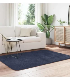 Hoogpolig vloerkleed NAVARRA 120x170 cm polyester marineblauw
