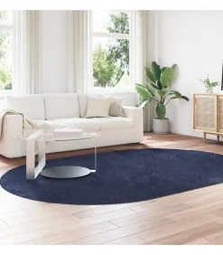 Hoogpolig vloerkleed NAVARRA 300x200 cm polyester marineblauw