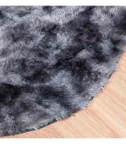 Hoogpolig vloerkleed NAVARRA 240x240 cm polyester donkergrijs