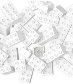 Hubelino bouwstenen wit - 60-delig bouwset - compatibel speelgoed